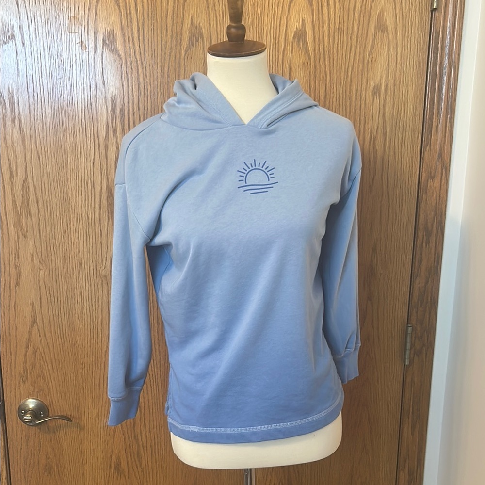 Light Blue GAP Hoodie with Sun Graphic